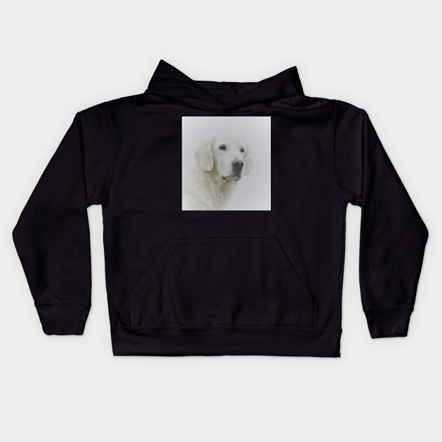 Portrait of an old beautiful lovable lady Kids Hoodie by Trine